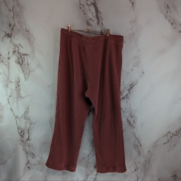 Champion Pants Womens 2X Pink Waffle Thermal Knit Wide Leg Crop Sweatpants - Picture 5 of 10